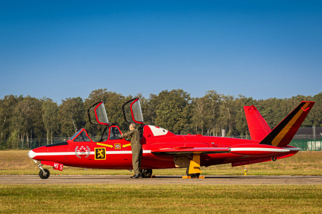 Fouga CM.170 Magister in BAF Red Devils livery